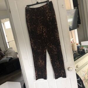 Susan graver printed liquid knit pull on animal style pants extra small CUTE NEW